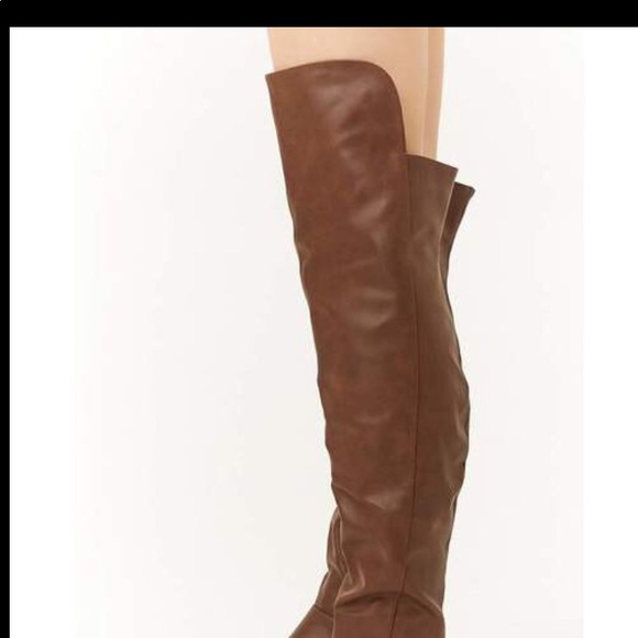 Forever 21 Faux Leather Over the Knee Boots - Picture 2 of 6